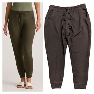 Quince Ultra-Stretch Ponte Jogger Pant Drawstring Olive Green Size Medium